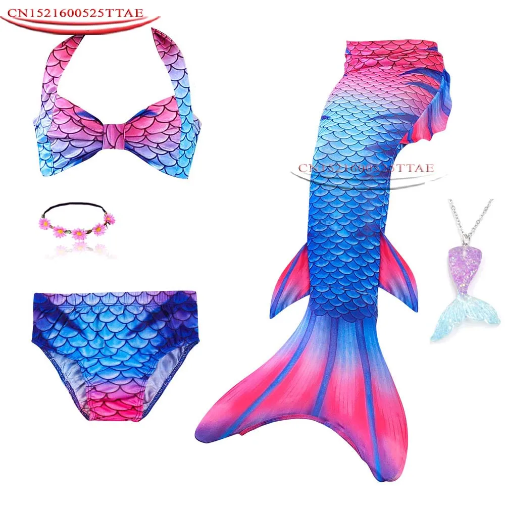 

Детский костюм Русалочки, для девочек, купальный костюм, бикини, купальный костюм, хвост Русалочки, парики для косплея, 2020