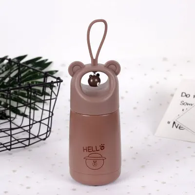 Brown bear B 330 мл мультфильм термос чашка детская Милая бутылка для воды для девочек Нержавеющая сталь вакуумные, сохраняющие Тепло Кружка креативные подарки ко дню рождения - Цвет: Brown bear B