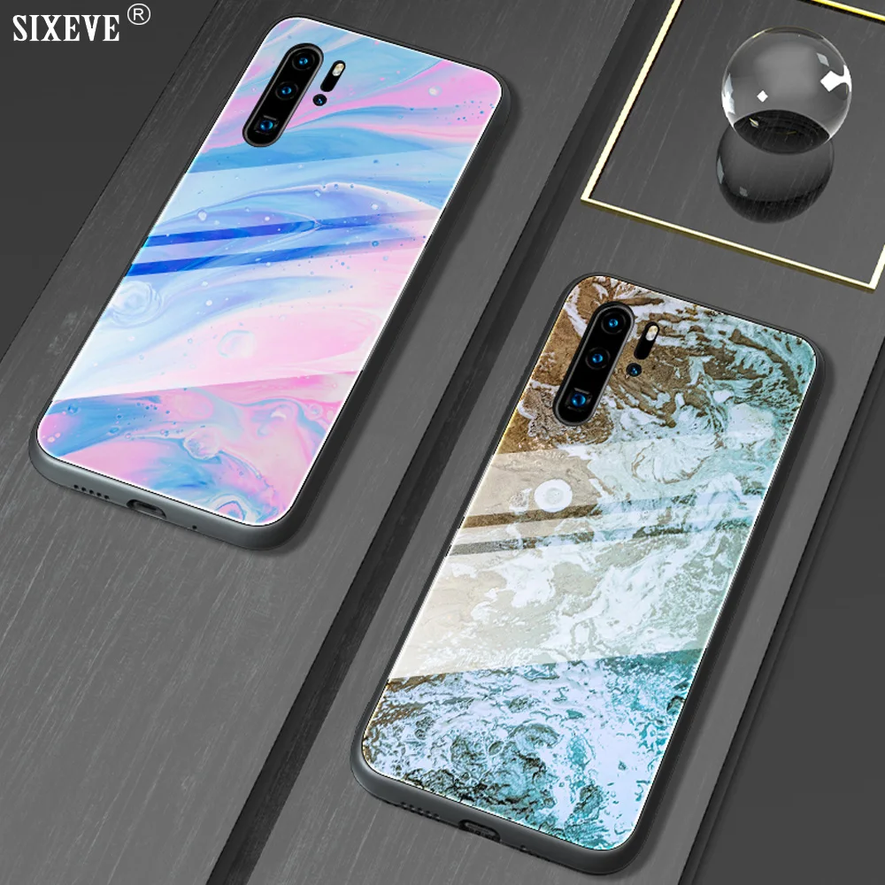 Роскошный чехол из закаленного стекла для Huawei P20 P30 P40 Pro Mate 30 Honor 10 20 Lite 20S 20i 10i Nova 5t 7i