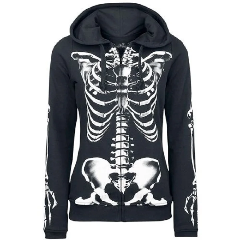 

Female Hooded Zipper Up Slit Back Long Sleeve Loose print Women Fleece Hoodies Coats plus clothes album cardigan top Sweatshirt
