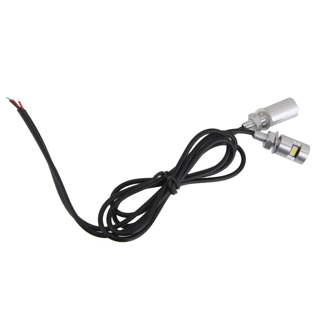 

2pcs White SMD LED License Car Motorcycle Plate Stud Screw Bolt Light Lamp