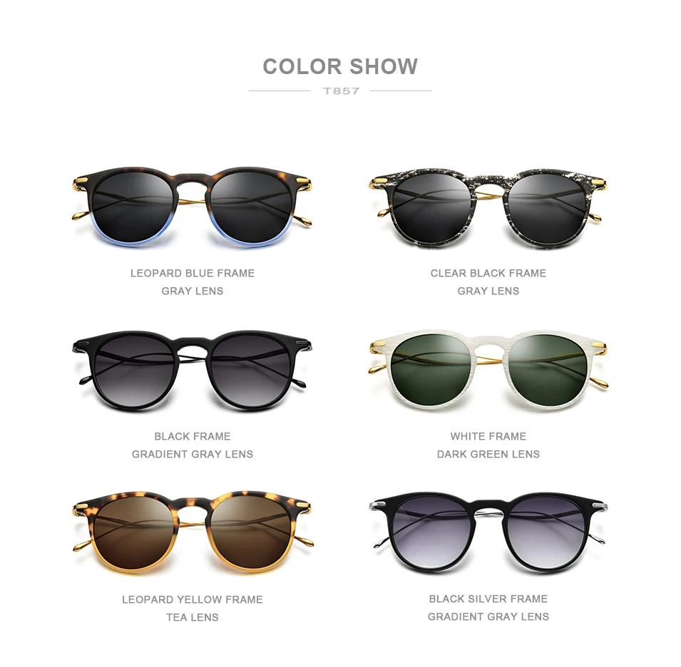 

Titanium Acetate Women Vintage Polarized Sunglasses Frame High Quality Mirrored UV400 Round Retro Driving Sun Glasses Men