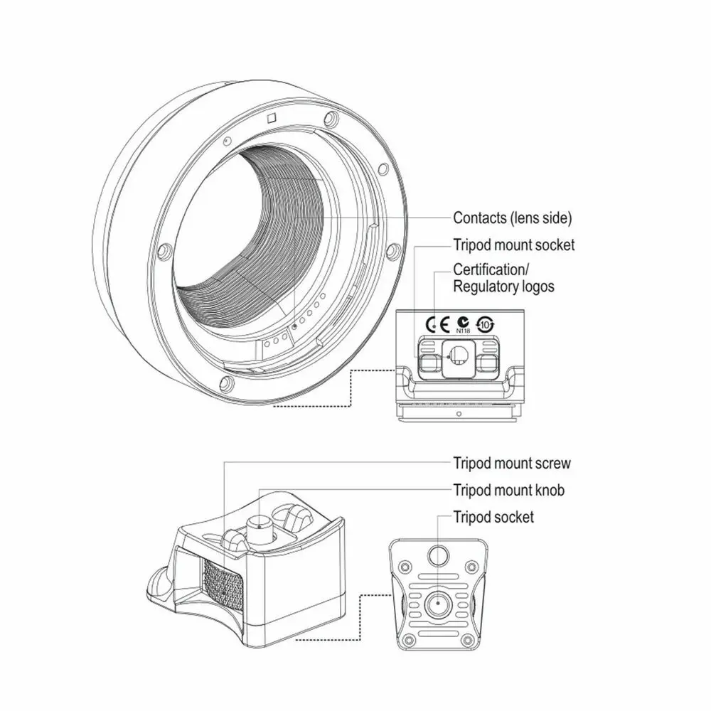Viltrox Φ M адаптер объектива с автофокусом AF для Canon EF крепления EOS |