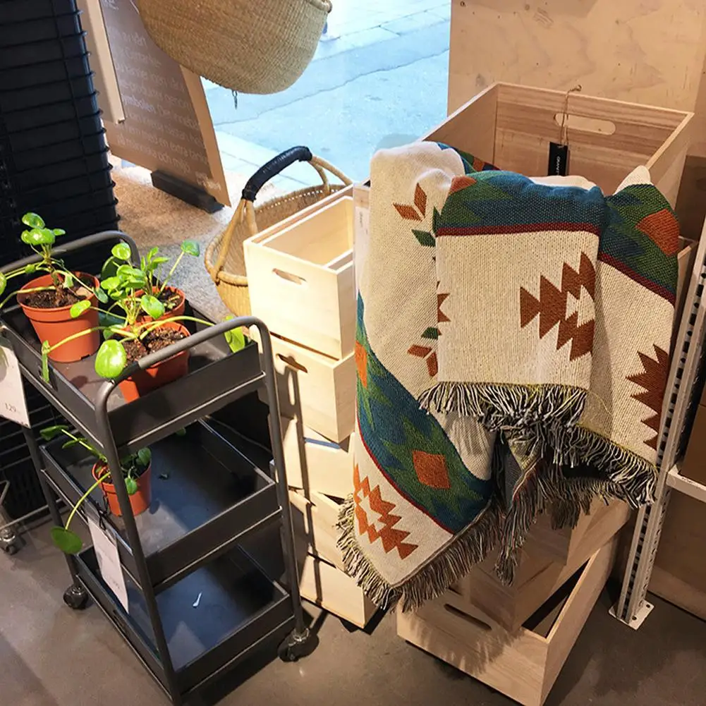 

Geometric Pattern Throw Blanket Sofa Cobertor Hanging Tapestry for Sofa Bed Plane Travel