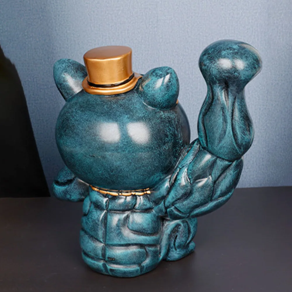 

1Pc Household Fortune Cat Business Gift Desktop Auspicious Adornment (Blue)