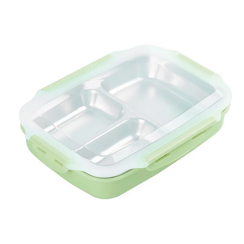 D 3 отсека ланч бокс Microwavable термальная Bento коробка из нержавеющей стали Портативный для пикника офиса школы еды контейнер - Цвет: D