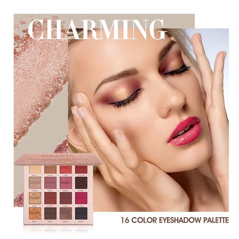 IMAGIC 16 цветов очаровательные тени для век Палитра сильно пигментированные