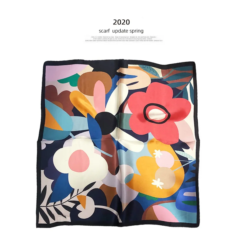 

Женский платок из 2021 шелка, модный дизайнерский квадратный шарф, летняя пляжная шаль, бандана, хиджаб из пашмины 53*53 см, 100%