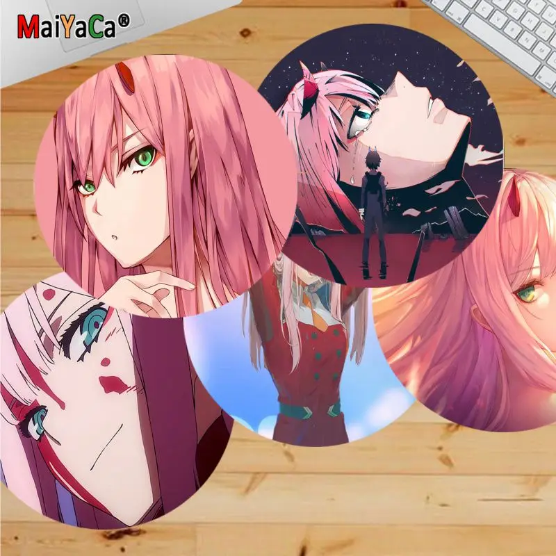 

Zero Two Darling in the FranXX Beautiful Anime round Mouse Mat computer desk mat for gaming