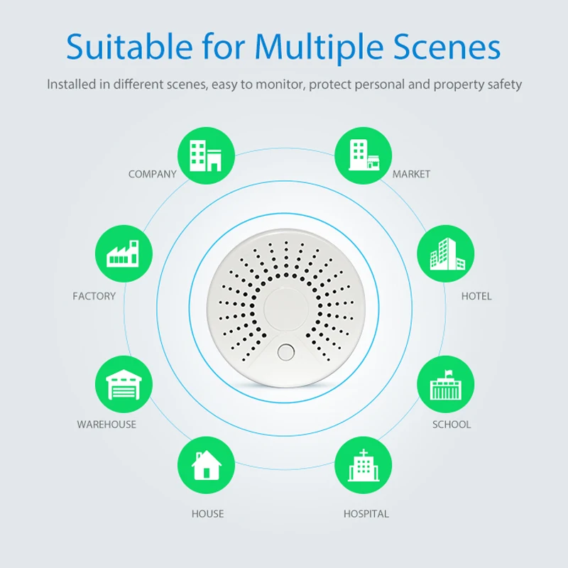 

Wifi Smoke Detector Fire Alarm Security System Smart Smoke Sensor Smart Life Tuya APP