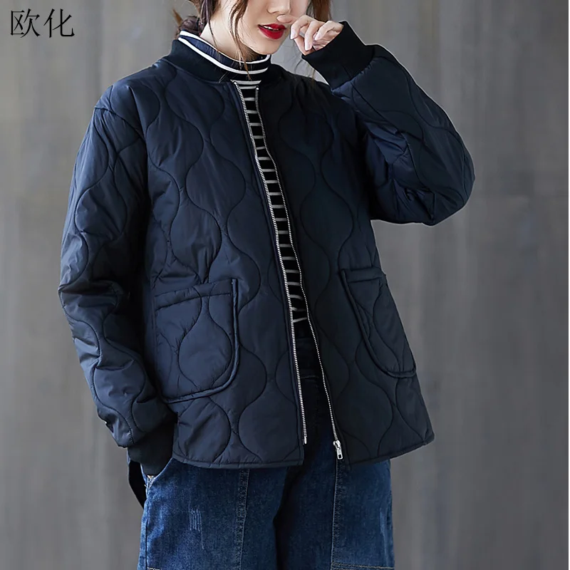 

Women Jackets Coats Large Size Female Long Sleeve Fall Winter Basic Bomber Jackets Oversize Women'S Short Design Quilted Jacket