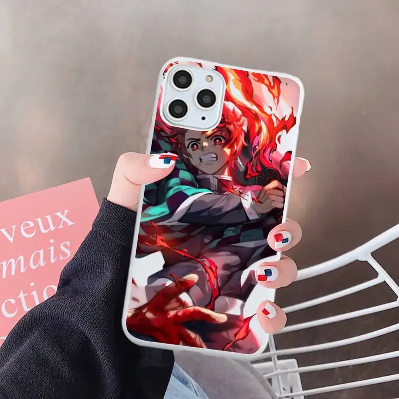 

Demon Slayer Anime girl Phone Case Candy Color for iPhone 6 7 8 11 12 s mini pro X XS XR MAX Plus