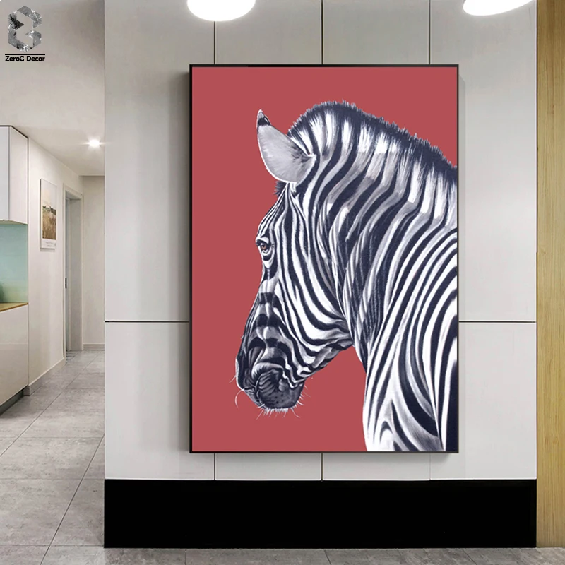 

Zebra Canvas Art Paintings On The Wall Colorful Giraffe Elephant Art Prints African Animals Art Wall Pictures For Living Room