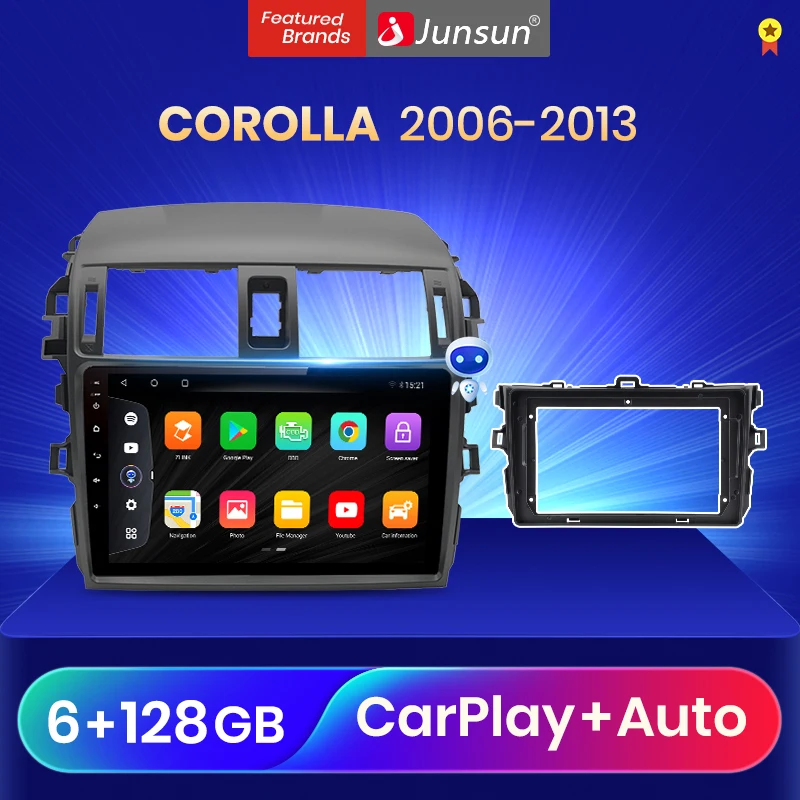 Автомагнитола Junsun V3Pro мультимедийный проигрыватель на Android 10 с голосовым