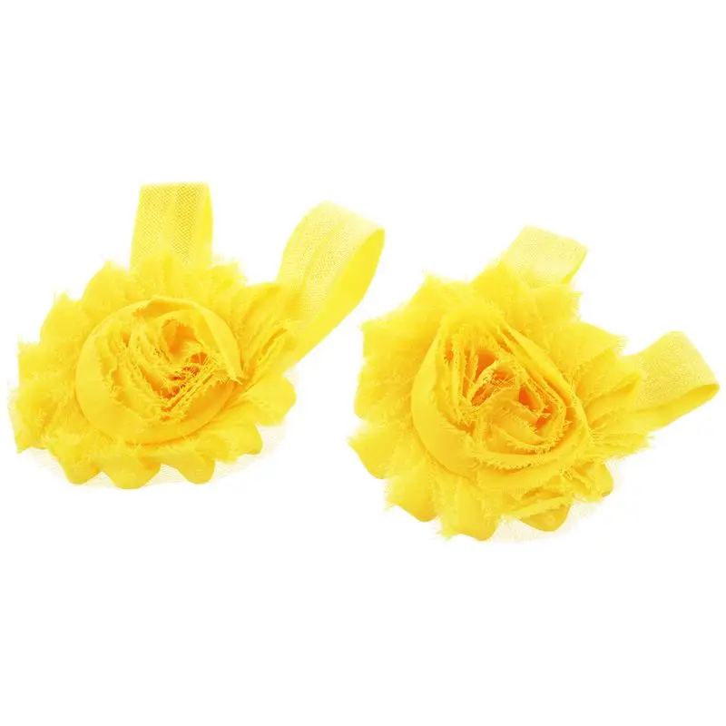 Детские ноги наручный браслет с цветами босиком сандалии складки шифон