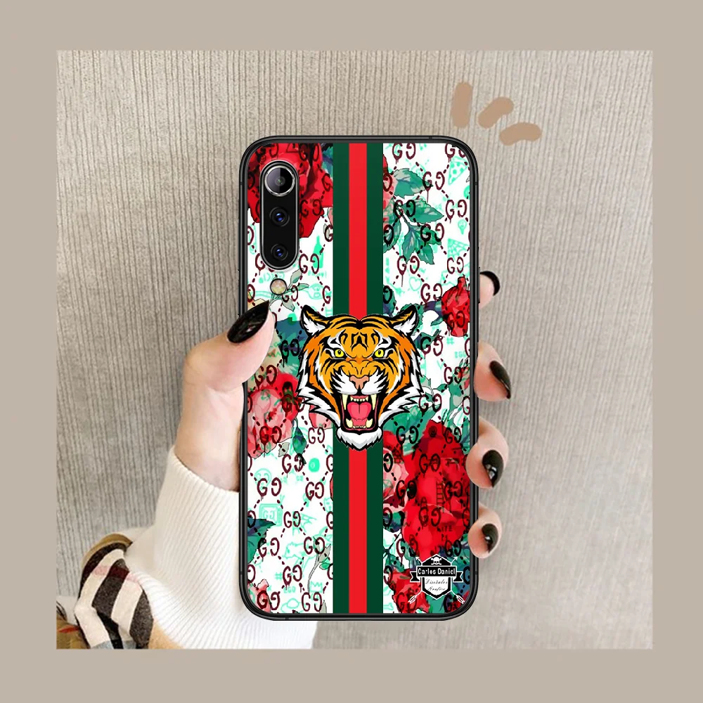 

Italian luxury brand Phone case For Xiaomi Mi note 10 A3 9 MAX 3 A2 8 9 Lite Pro ultra black Bumper 3D Shell Painting Back