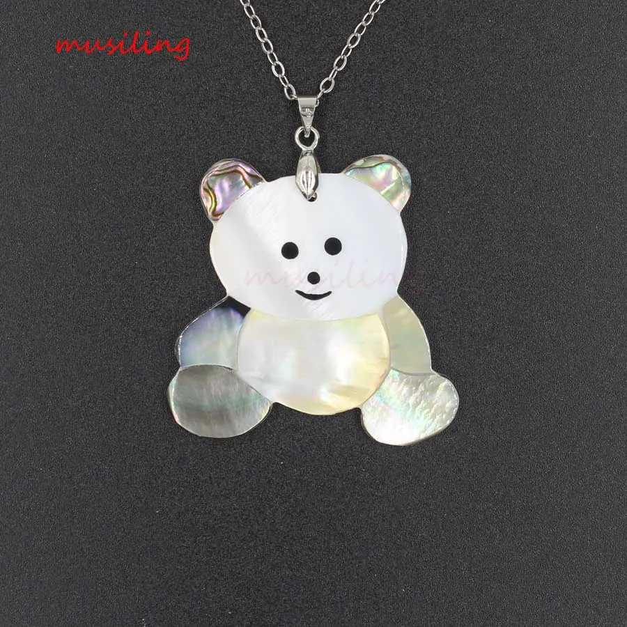 

Animal Rabbit Panda Mouse Shape Natural Abalone Shell Splicing Necklace Pendants Pendulum Accessories European Trendy Jewelry