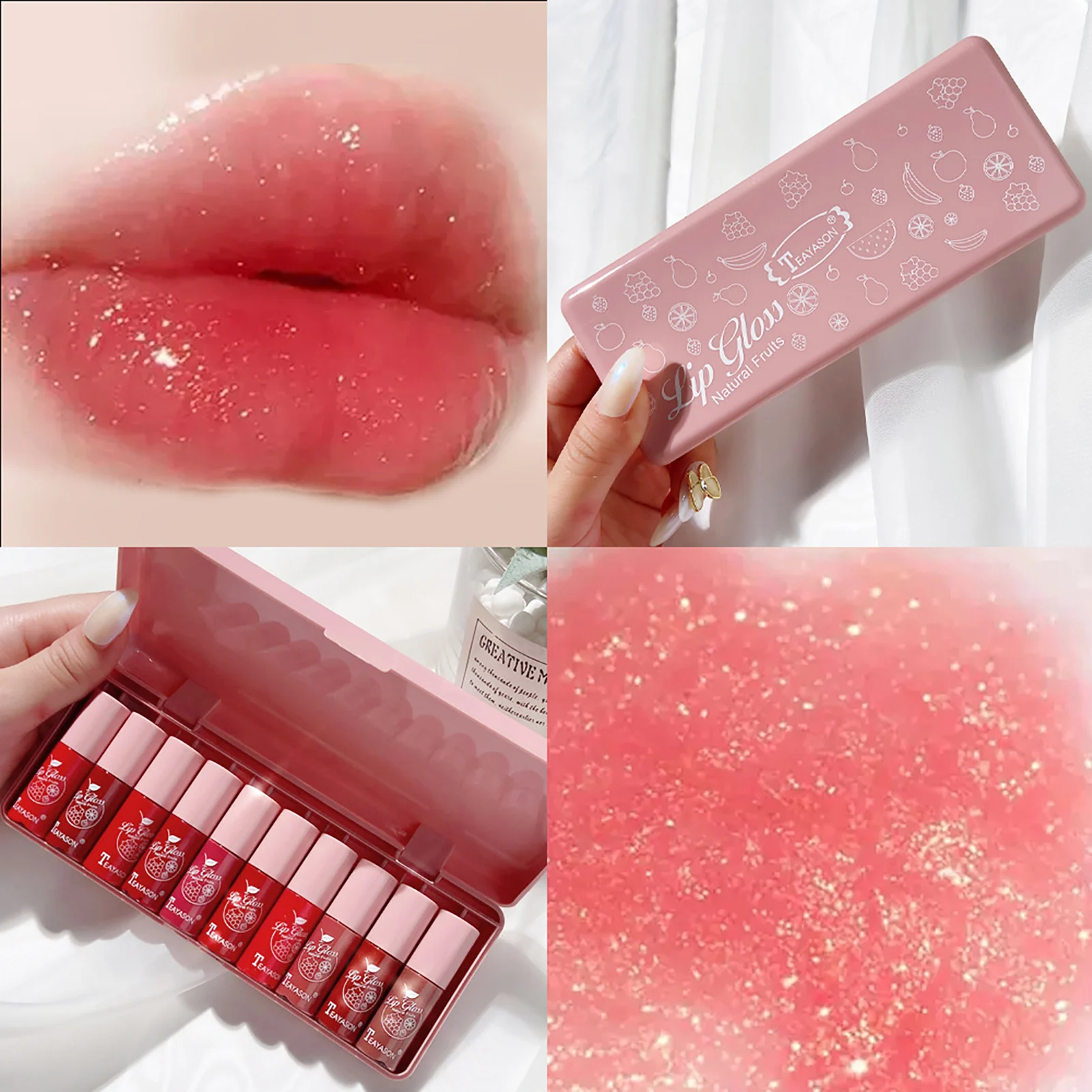 

10 Pcs Lip Balm Moisturizing Waterproof Long Lasting Lipstick Girl Lovely Mirror Lipstick Red Pink Shiny Lipstick