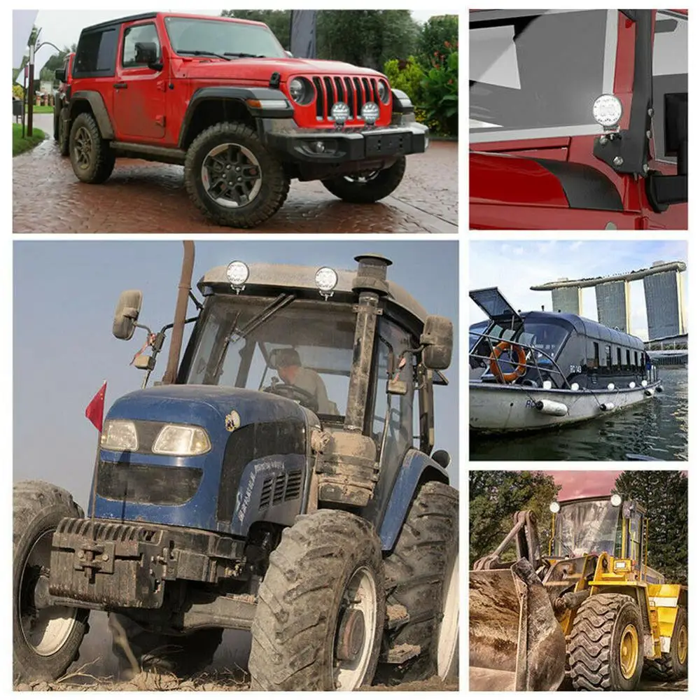 

2Pcs 4in Round Led Work Lights 13600LM LED Spot Flood Beam Driving Light