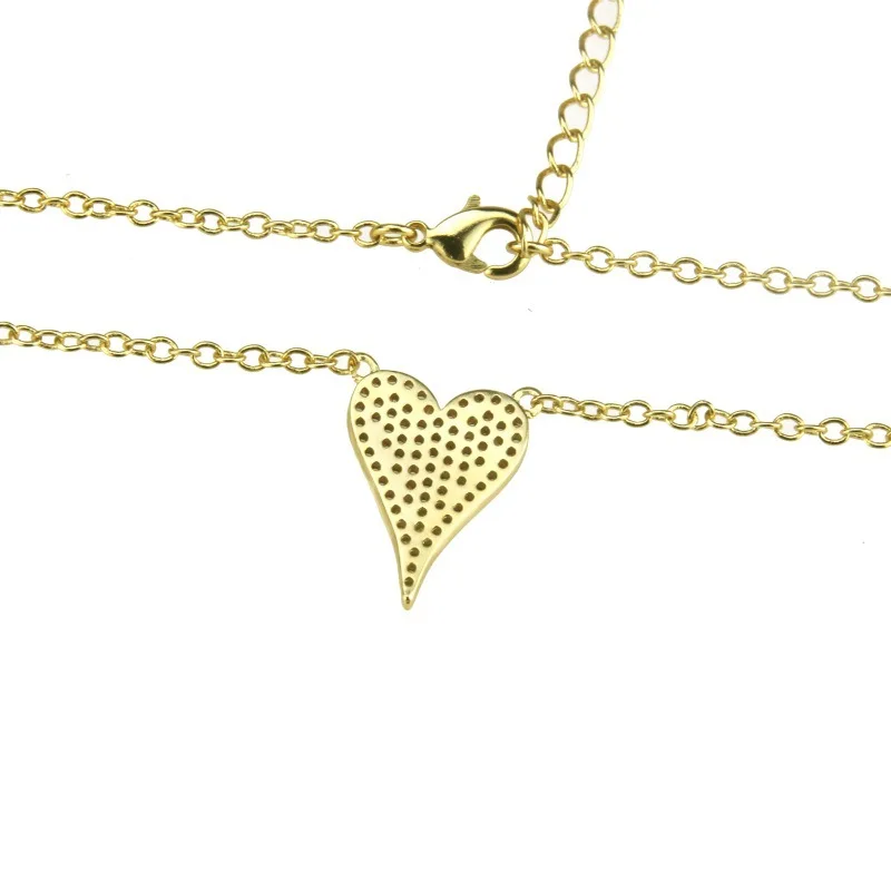 

Funmode Fashion Micro Cubic Zircon Pave Pendant Necklace For Women Dress Jewelry Accessories Gold Link Necklace Wholesale FN174