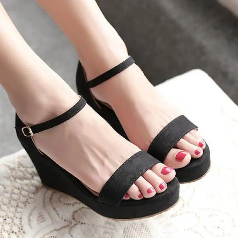 Женские летние Нескользящие туфли на высоком каблуке 8 см однотонные модные