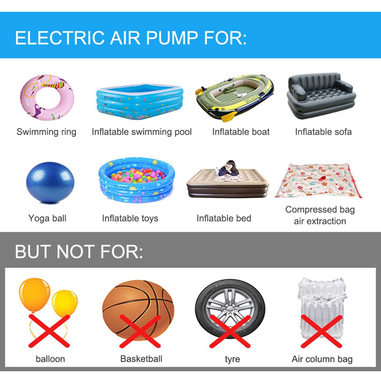 насос для матраса Электрический воздушный надувной перезаряжаемый матрас