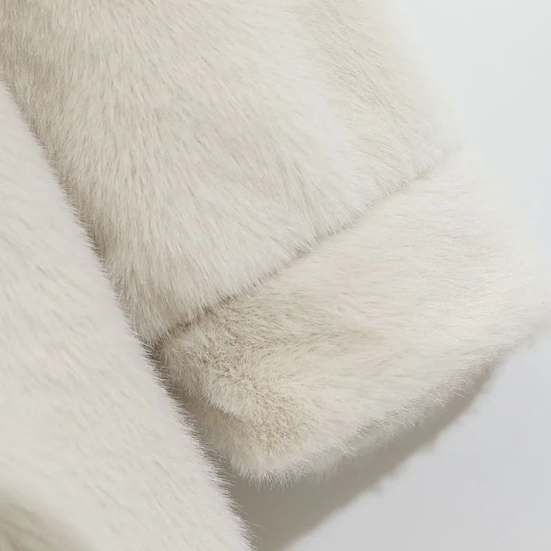 Женская шуба из искусственного меха черная или белая толстая верхняя одежда