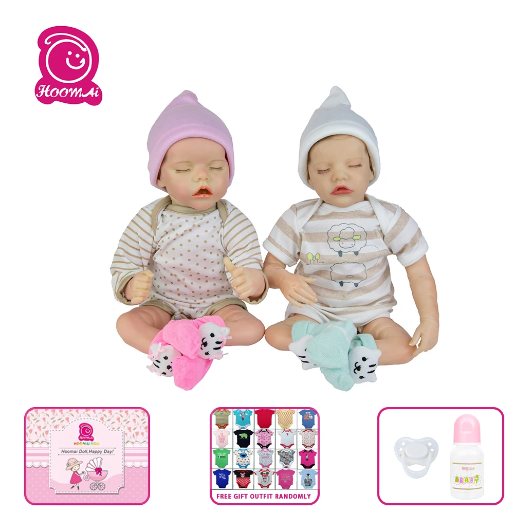 

Hoomai Twins Toddler Reborn Baby 43CM Soft Body Bebe Reborn Dolls For Children Birthday Gift Toy
