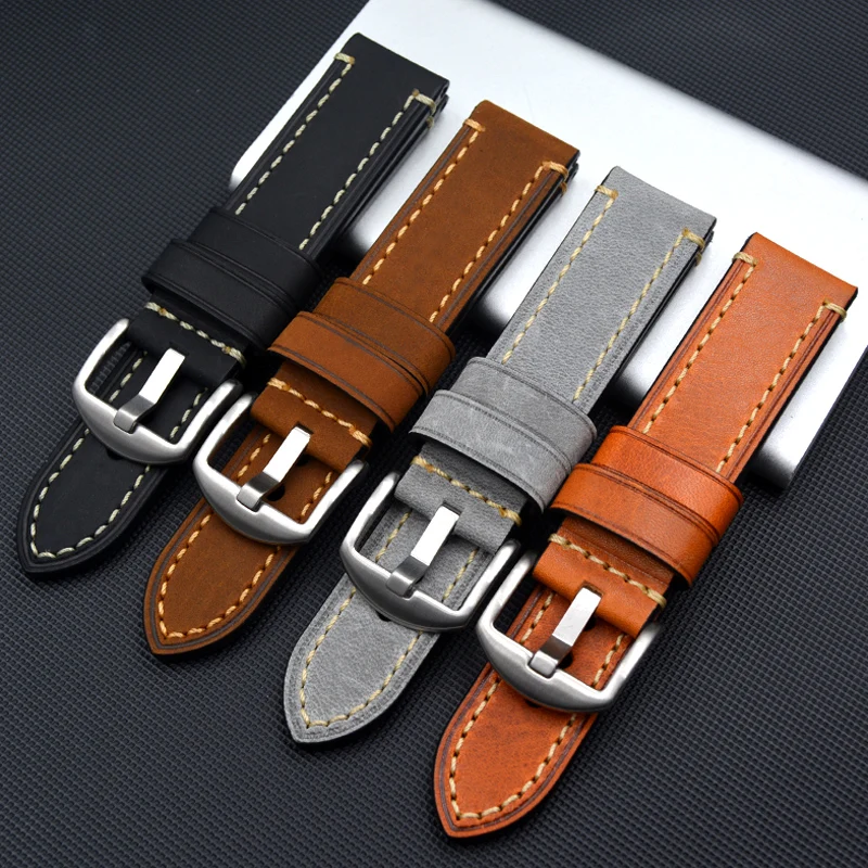 Ремешок ручной работы для мужских часов винтажный коричневый черный браслет из