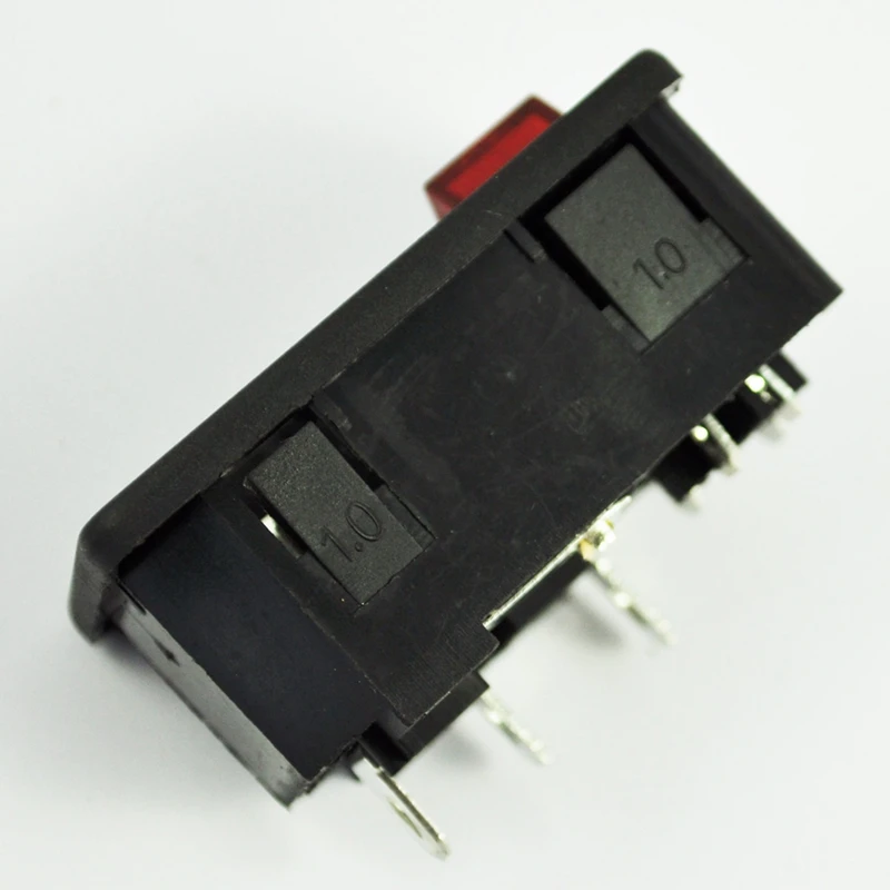SODIAL(R) входное гнездо питания с выключателем предохранителя 10A 250V 3 Pin IEC320 C14 pin