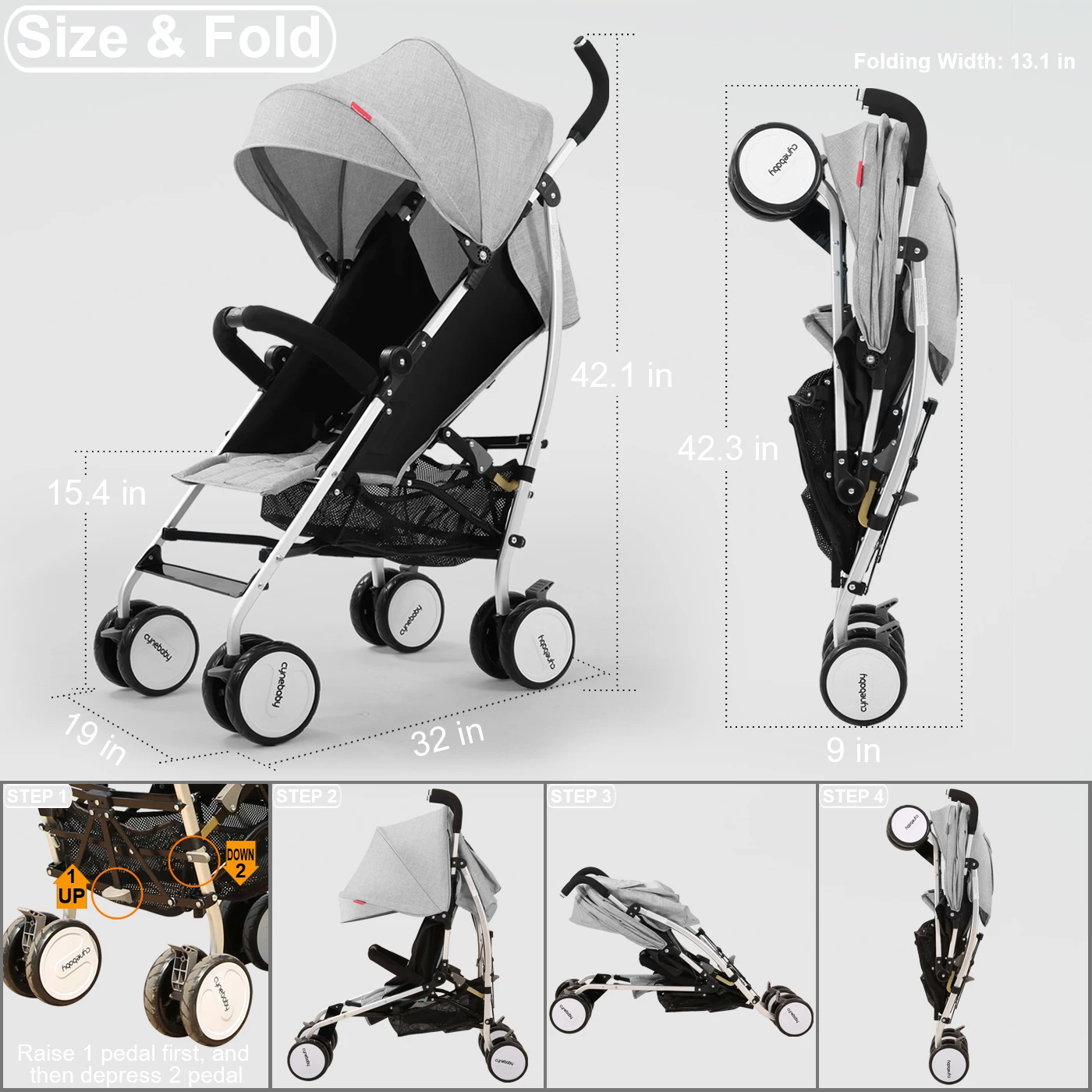 Multifunctional, Lightweight and Compact Travel Folding Stroller, High Landscape Stroller, Newborn Stroller enlarge