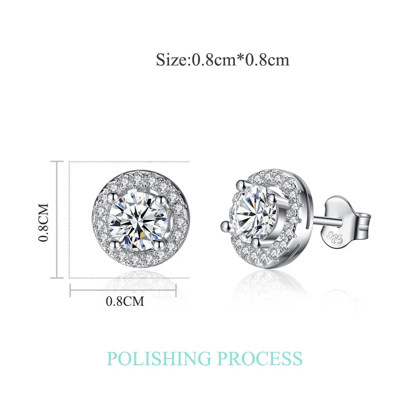 Женские овальные серьги-гвоздики BELAWANG из 100% стерлингового серебра 925 пробы