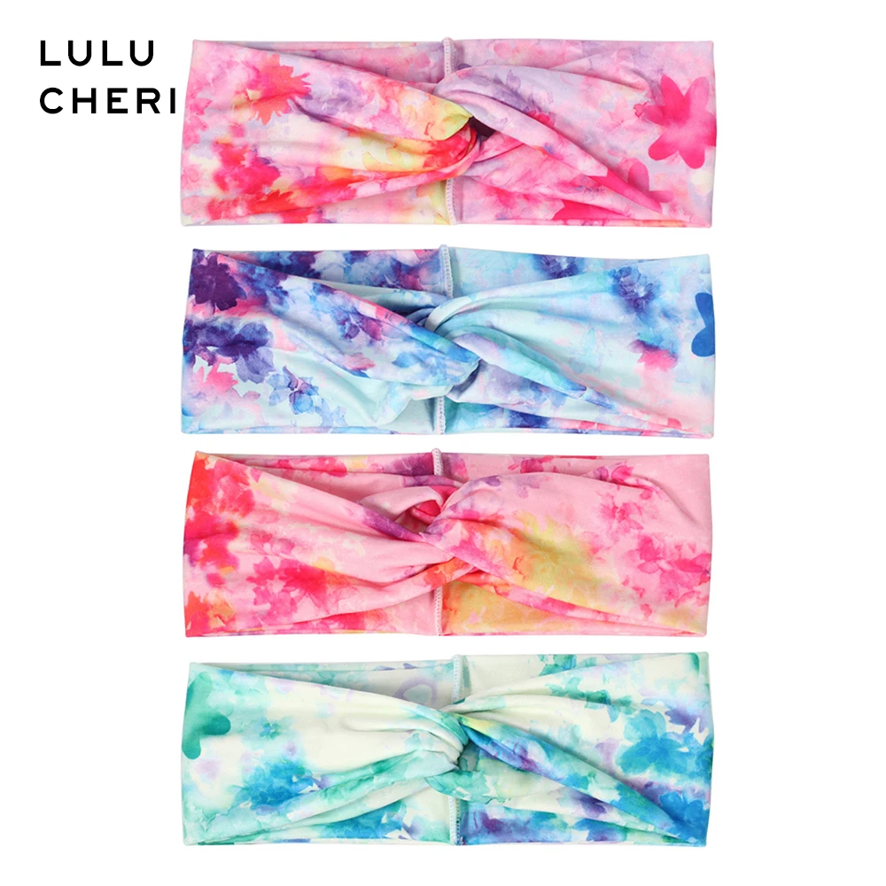 Женская резинка для волос с цветочным принтом 4 шт. летние эластичные тюрбан