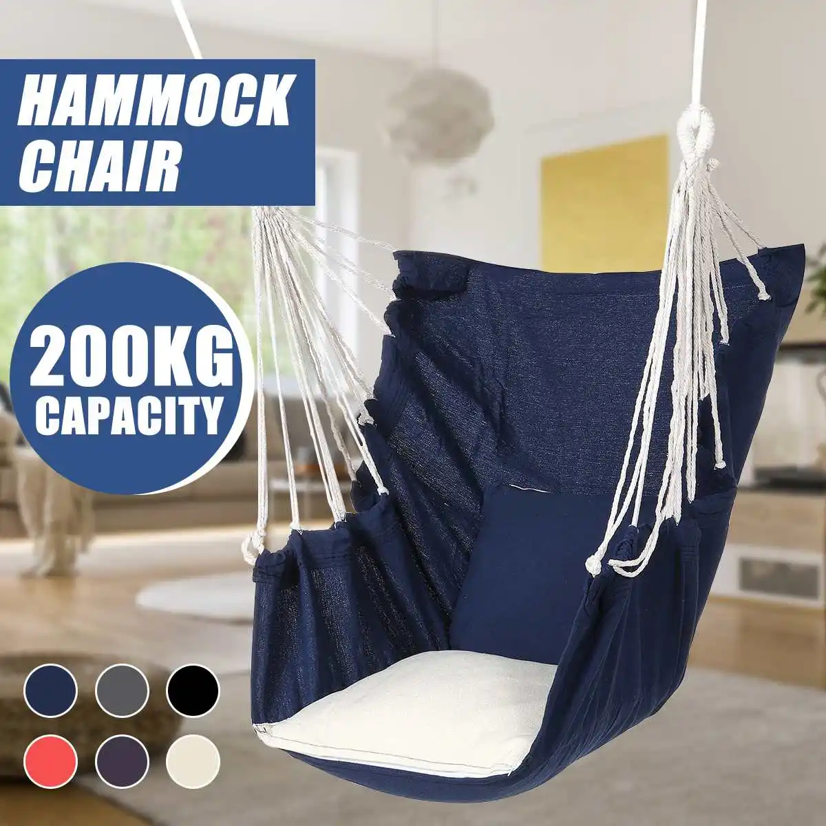 

Backyard Hammocks Swing Chairs with Pillows Relax Hanging Bed Load Bearing 200KG 6 Color Home Garden