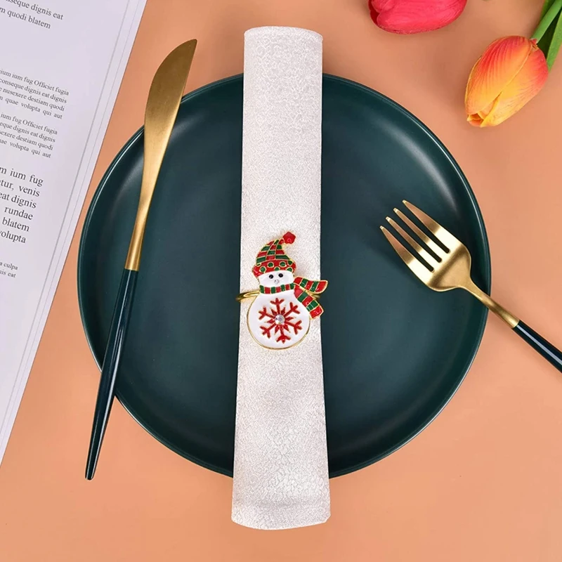 

Napkin Rings,Christmas Napkin Rings Sef of 8,Xmas Napkin Ring Dinner Tables Rings for Christmas, Thanksgiving,Weddings