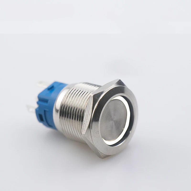 1 шт. 19 мм самоблокирующаяся и металлическая кнопка с выключателем света