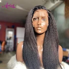 Перуанские волосы 13x 6, парики из натуральных волос на сетке, предварительно выщипанные курчавые прямые волосы, прозрачный парик на сетке для чернокожих женщин
