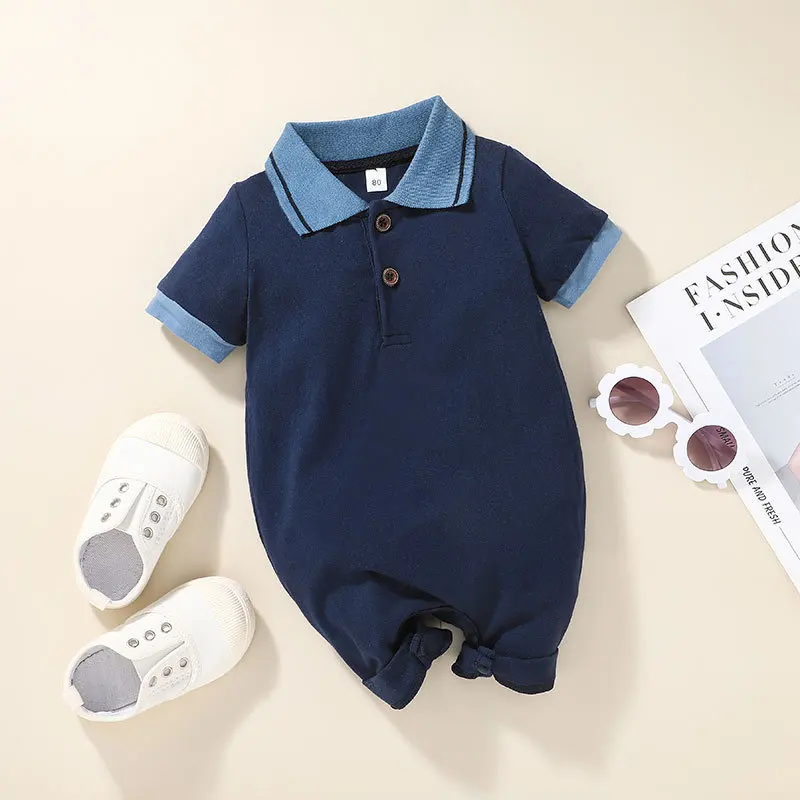 

TONSEN Newborn Baby Boy Summer Clothes Cotton Solid Short-Sleeved Top Romper Babe Onesie Jumpsuit Bodysuit Infant Outfit Costume