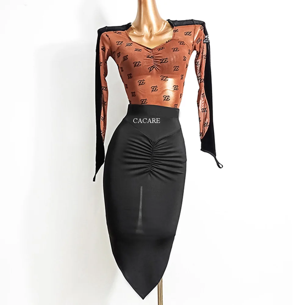 

Leotard Bodysuit Skirt for Ballroom Dance Competition Dresses Waltz Tango Dance Dresses Standard Flamenco Costume Body D0777