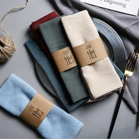 cotton linen cloth napkin polyester handkerchief for diner party xmas solid cup dishes napkins table decorative