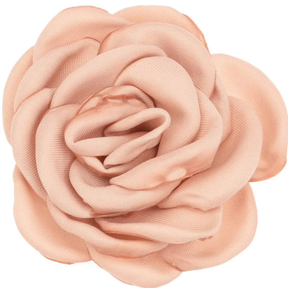 Khaki 10 шт. атласный цветок 6 см Жареные Цветочные Цветы Camillia DIY Цветы Аксессуары для волос горящий цветок без заколки для волос - Цвет: Khaki