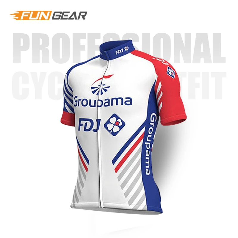 Cycling Jerseys FDJ Pro Team одежда с короткими рукавами Велоспорт Джерси набор мужской велосипедный Костюм MTB гоночная одежда летняя дышащая быстросохнущая одежда - Цвет: Cycling Jerseys