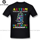 Футболка для аутизма, футболка для путешествий, путешествий с использованием другой дорожной карты, футболка с коротким рукавом, модная футболка, футболка