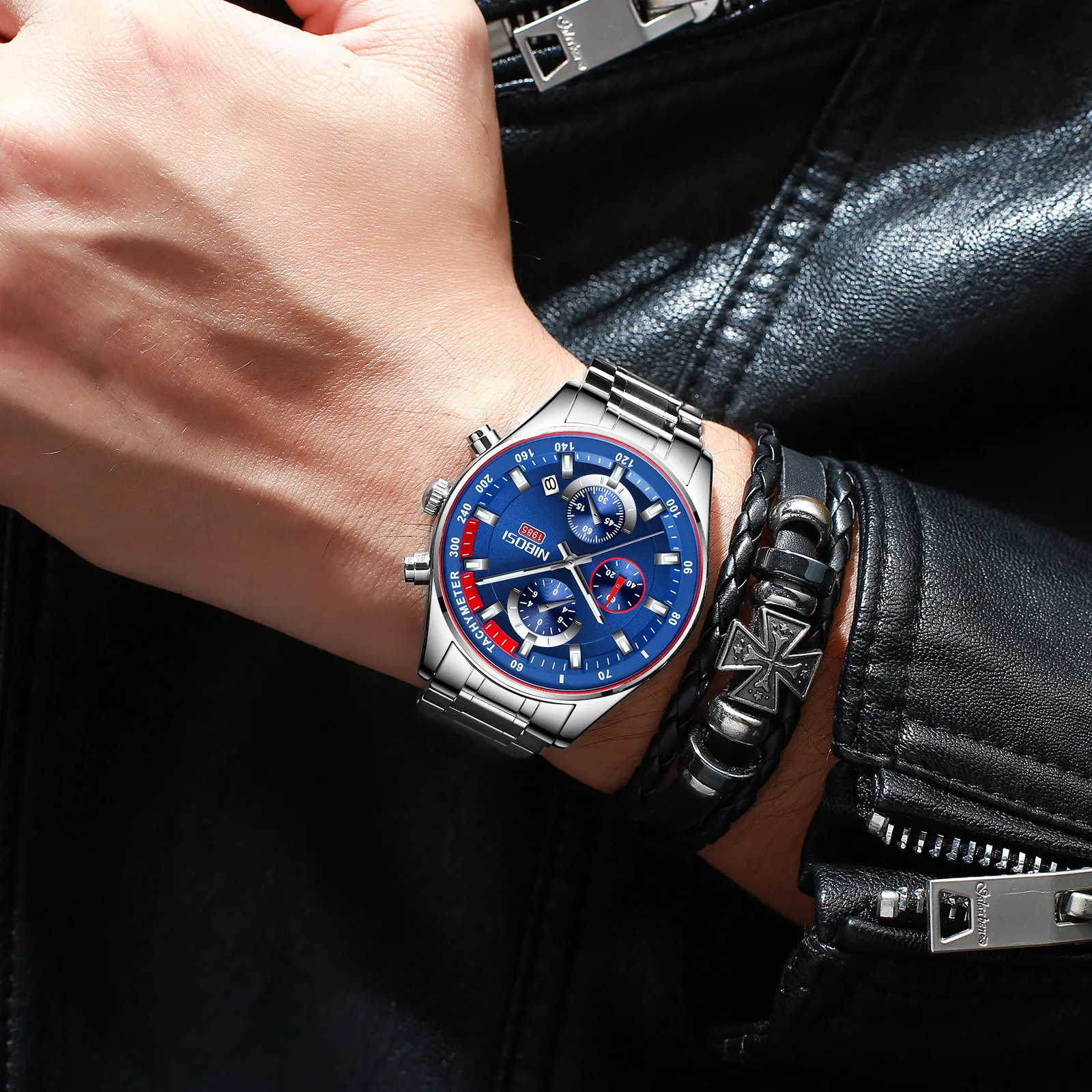 

NIBOSI Men Watches Luxury Top Brand Men's Fashion Casual Dress Watch Military Quartz Wristwatches Steel Waterproof Sports Watch