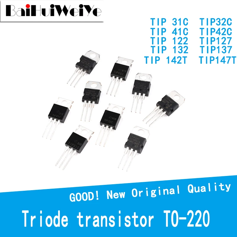 10 шт./лот TIP120 TIP122 TIP127 TIP132 137 TIP142 TIP147 TIP31C TIP32C TIP41C TIP42C T TO-220 Триод питания, новинка, хорошее качество