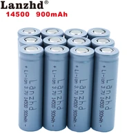 12pcs 14500 900mah 3 7v li ion rechargeable batteries aa battery lithium li ion cell for led flashlight headlamps torch mouse
