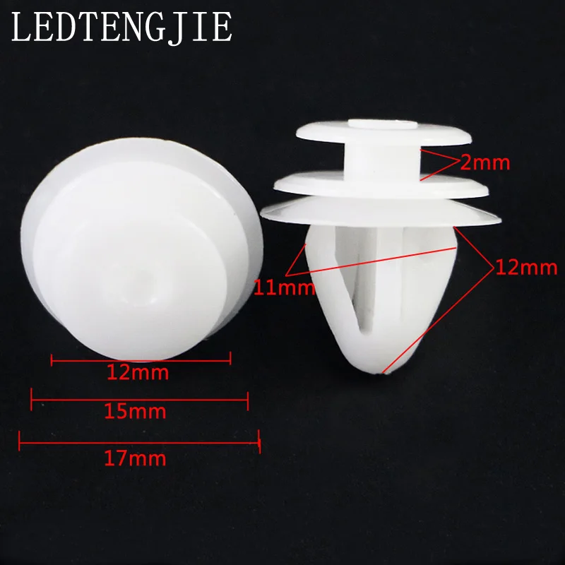 

100Pcs White auto fastenersCar Door bumper cover auto motive screw fastener plastic auto fastener clip rivet auto fasteners