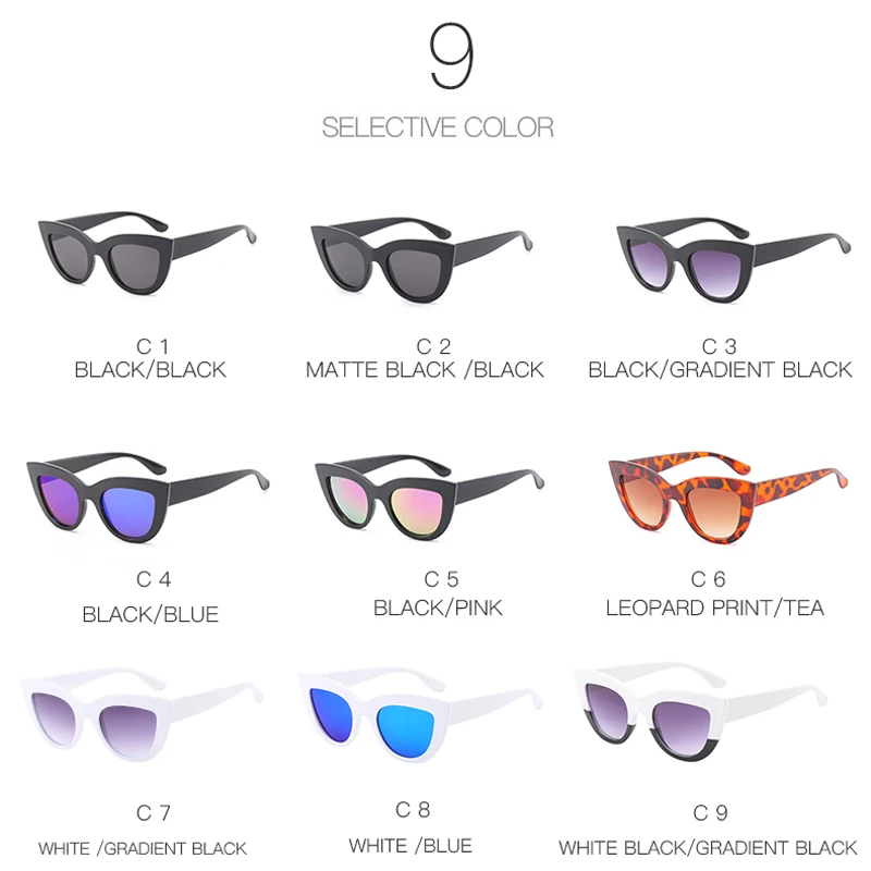 Женские винтажные солнцезащитные очки женские модные роскошные кошачий глаз