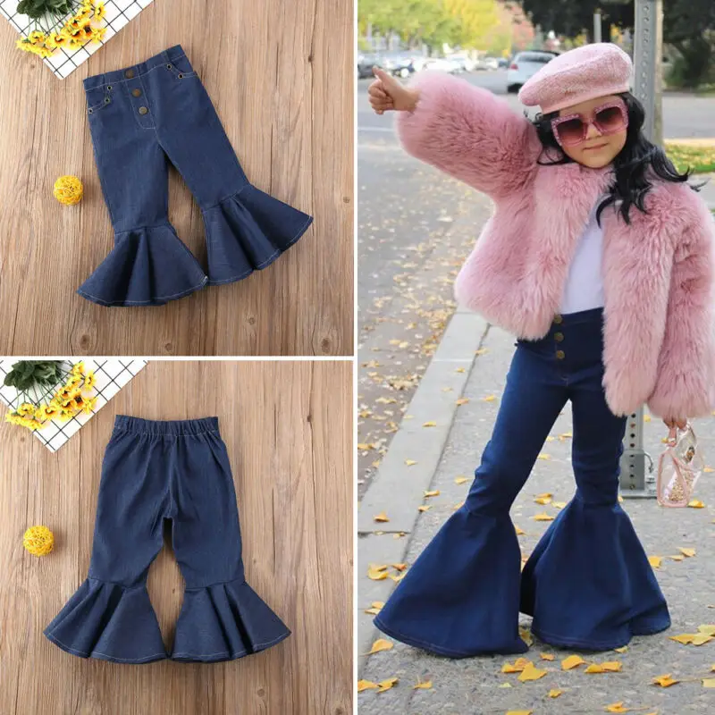 Для детей ясельного возраста детские джинсы для маленьких девочек длинные