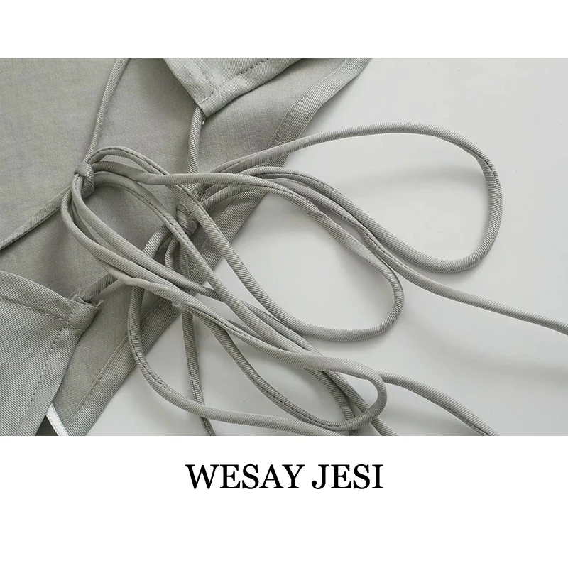 

WESAY JESI Women's Clothing 2021 TRAF Pant Suits Fashion Solid Color Tops Trouser Suits High Waist Straight Pants Two Piece Set